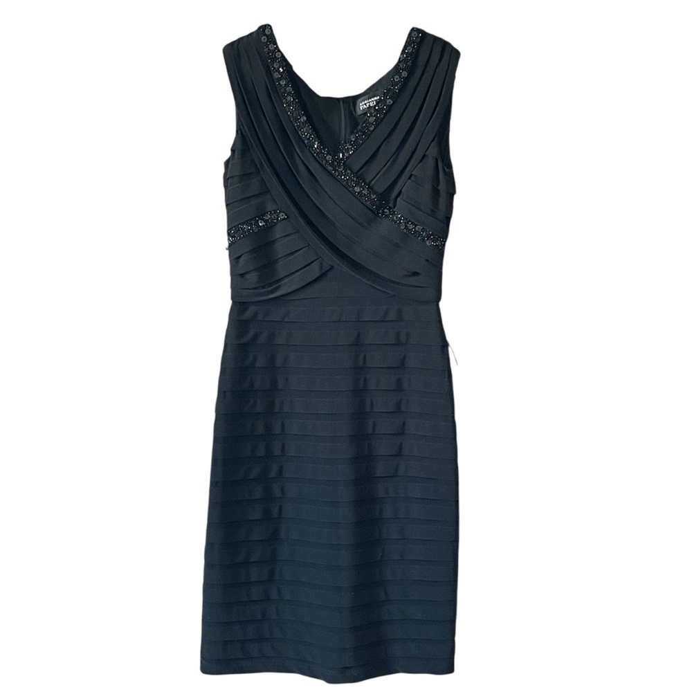 Adrianna Papell V-neck Sleeveless Black Dress – Size 6